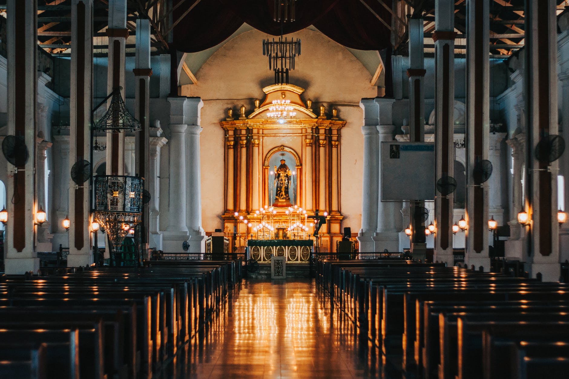 altar inside an empty cathedral